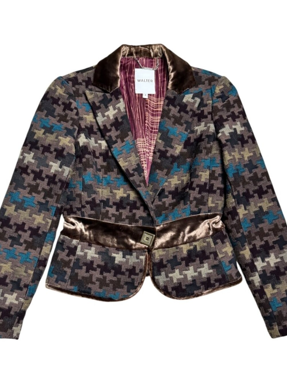 WALTER Luxury Wool Blend SILK Lined Business Casual Blazer Jacket Womens Size 8